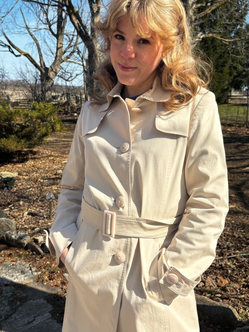 Cinzia Rocca Cream Trench Coat